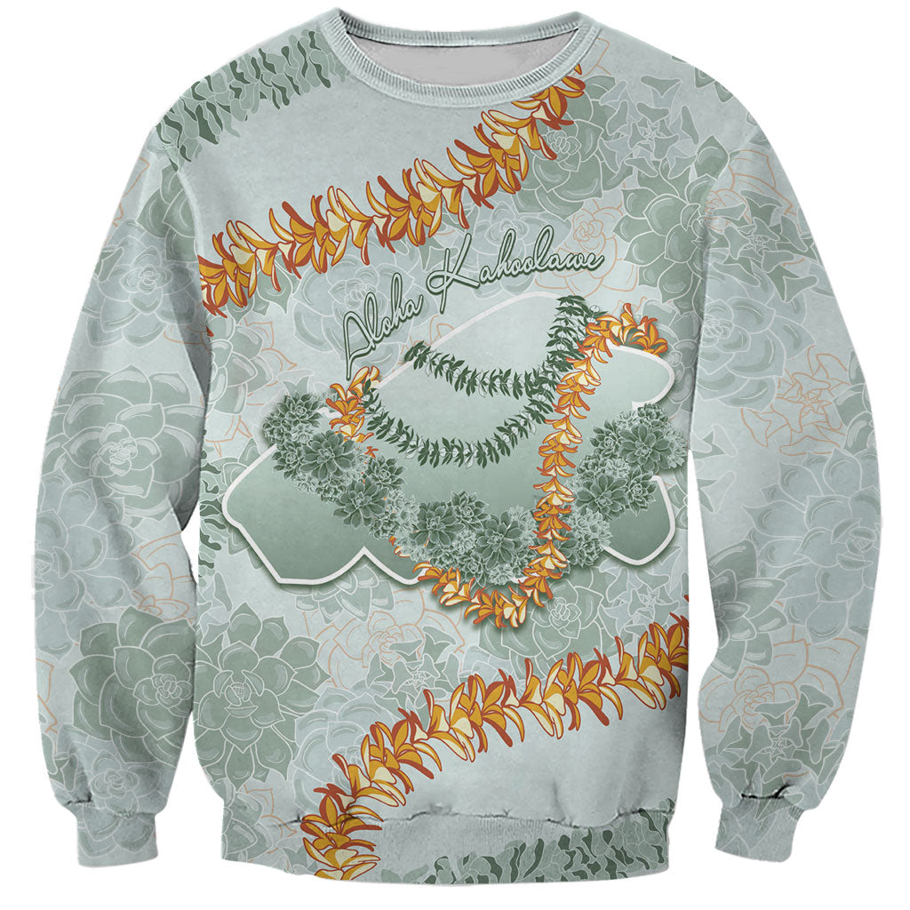 Hawaii Kaho'olawe Island Flowers Lei Sweatshirt Silver Hinahina Kū Kahakai