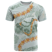 Hawaii Kaho'olawe Island Flowers Lei T Shirt Silver Hinahina Kū Kahakai