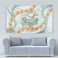 Hawaii Kaho'olawe Island Flowers Lei Tapestry Silver Hinahina Kū Kahakai
