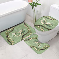 Hawaii Molokai Island Flowers Lei Bathroom Set Kukui Nut Mossy Green