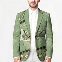 Hawaii Molokai Island Flowers Lei Blazer Kukui Nut Mossy Green