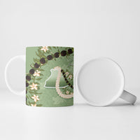 Hawaii Molokai Island Flowers Lei Ceramic Mug Kukui Nut Mossy Green
