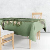Hawaii Molokai Island Flowers Lei Tablecloth Kukui Nut Mossy Green