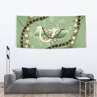 Hawaii Molokai Island Flowers Lei Tapestry Kukui Nut Mossy Green
