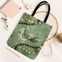 Hawaii Molokai Island Flowers Lei Tote Bag Kukui Nut Mossy Green