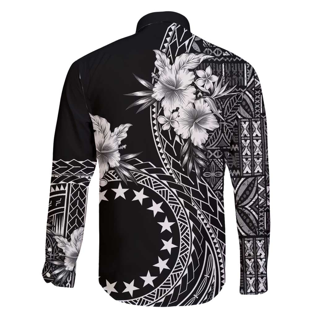 Kia Orana Cook Islands Family Matching Long Sleeve Bodycon Dress and Hawaiian Shirt Tiare and Stars