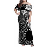 Kia Orana Cook Islands Family Matching Off Shoulder Maxi Dress and Hawaiian Shirt Tiare and Stars