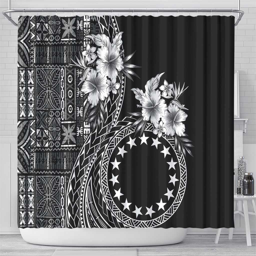 Kia Orana Cook Islands Shower Curtain Tiare and Stars LT7 - Polynesian Pride