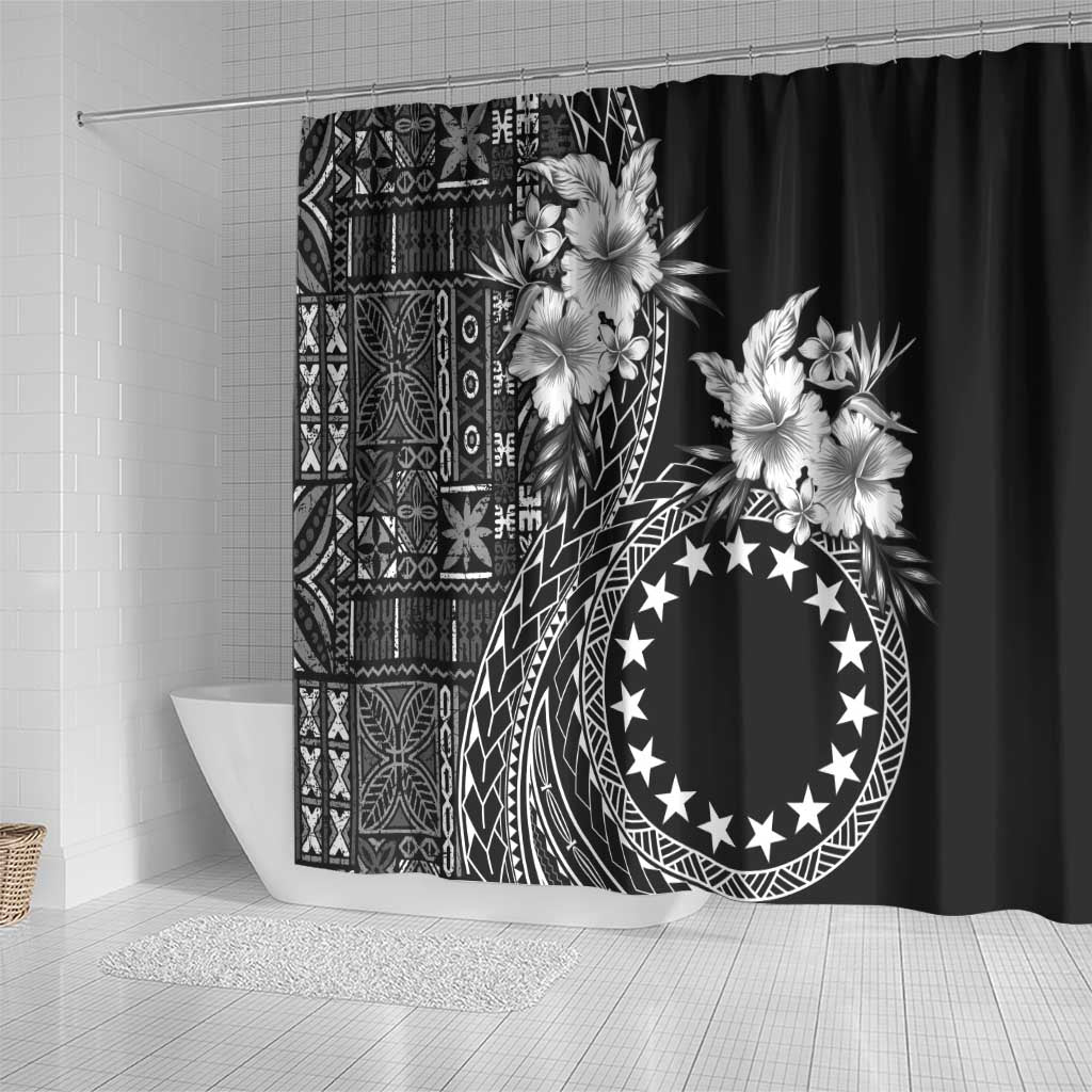 Kia Orana Cook Islands Shower Curtain Tiare and Stars LT7 - Polynesian Pride