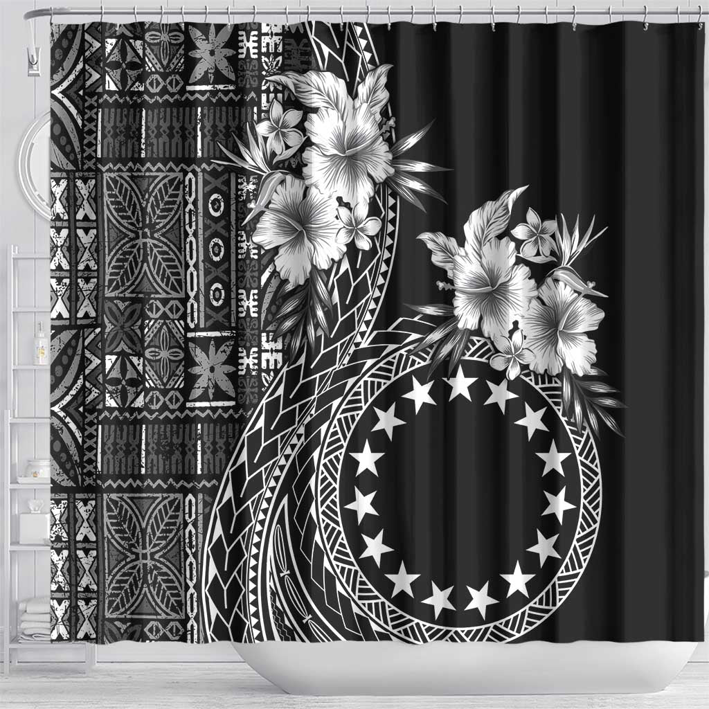 Kia Orana Cook Islands Shower Curtain Tiare and Stars LT7 - Polynesian Pride