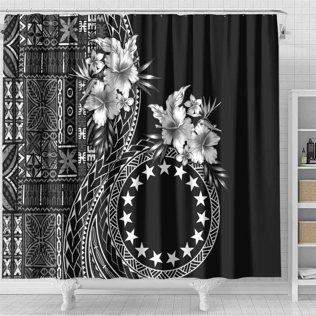 Kia Orana Cook Islands Shower Curtain Tiare and Stars LT7 - Polynesian Pride