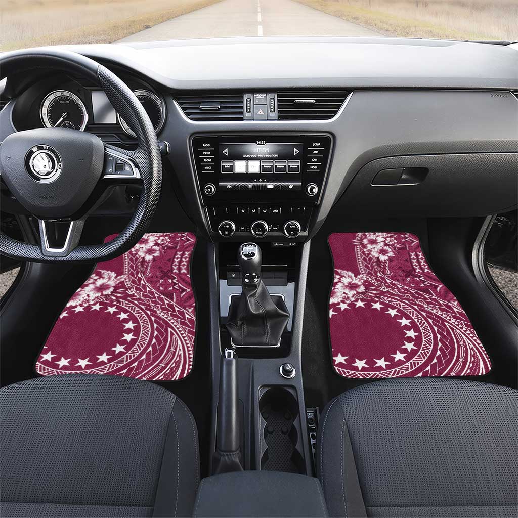 Kia Orana Cook Islands Car Mats Tiare and Stars - Maroon