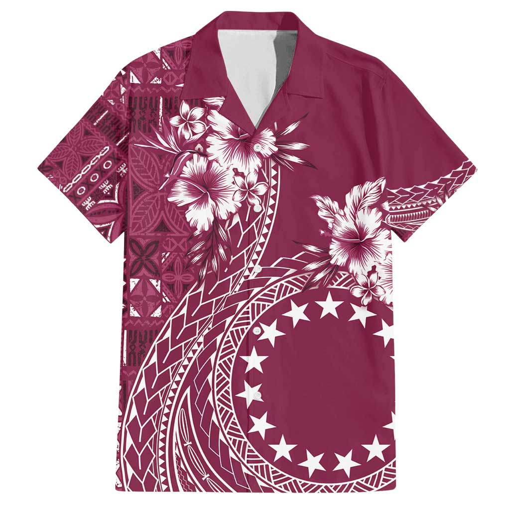 Kia Orana Cook Islands Family Matching Tank Maxi Dress and Hawaiian Shirt Tiare and Stars - Maroon