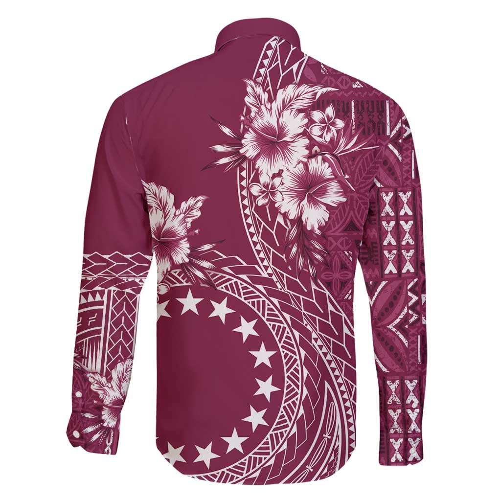 Kia Orana Cook Islands Family Matching Tank Maxi Dress and Hawaiian Shirt Tiare and Stars - Maroon