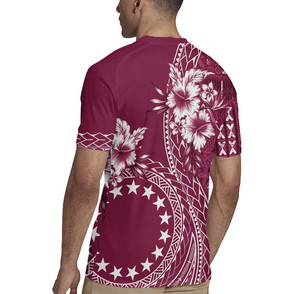 Kia Orana Cook Islands Rugby Jersey Tiare and Stars - Maroon