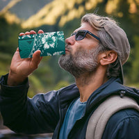 Kia Orana Cook Islands 4 in 1 Can Cooler Tumbler Tiare & Stars - Teal