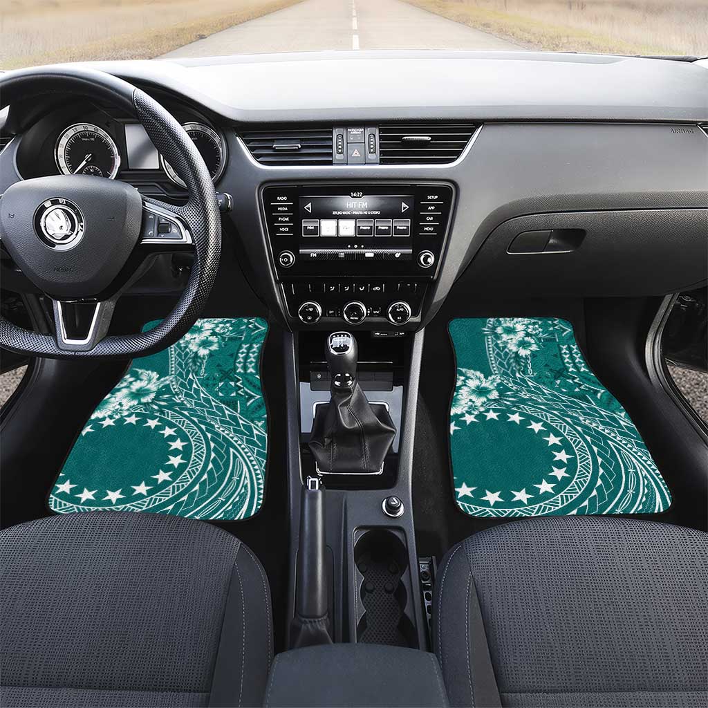 Kia Orana Cook Islands Car Mats Tiare and Stars - Teal