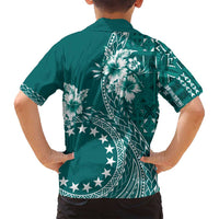 Kia Orana Cook Islands Family Matching Tank Maxi Dress and Hawaiian Shirt Tiare and Stars - Teal