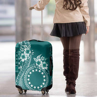 Kia Orana Cook Islands Luggage Cover Tiare and Stars - Teal
