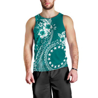 Kia Orana Cook Islands Men Tank Top Tiare and Stars - Teal