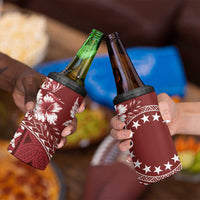 Kia Orana Cook Islands 4 in 1 Can Cooler Tumbler Tiare & Stars - Scarlet