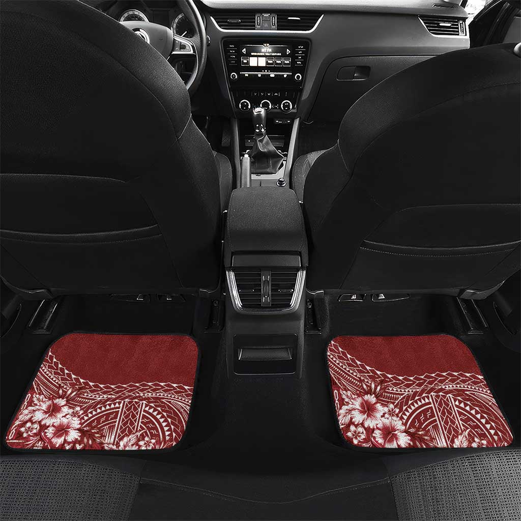 Kia Orana Cook Islands Car Mats Tiare and Stars - Scarlet