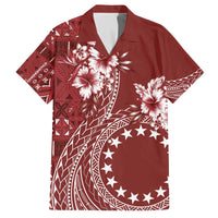 Kia Orana Cook Islands Family Matching Puletasi and Hawaiian Shirt Tiare and Stars - Scarlet
