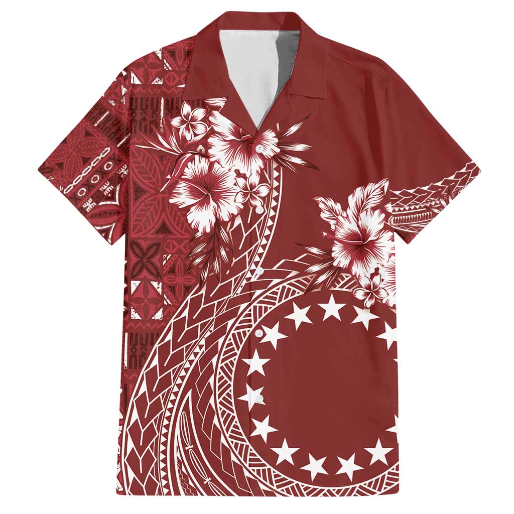 Kia Orana Cook Islands Family Matching Tank Maxi Dress and Hawaiian Shirt Tiare and Stars - Scarlet