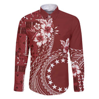 Kia Orana Cook Islands Family Matching Tank Maxi Dress and Hawaiian Shirt Tiare and Stars - Scarlet