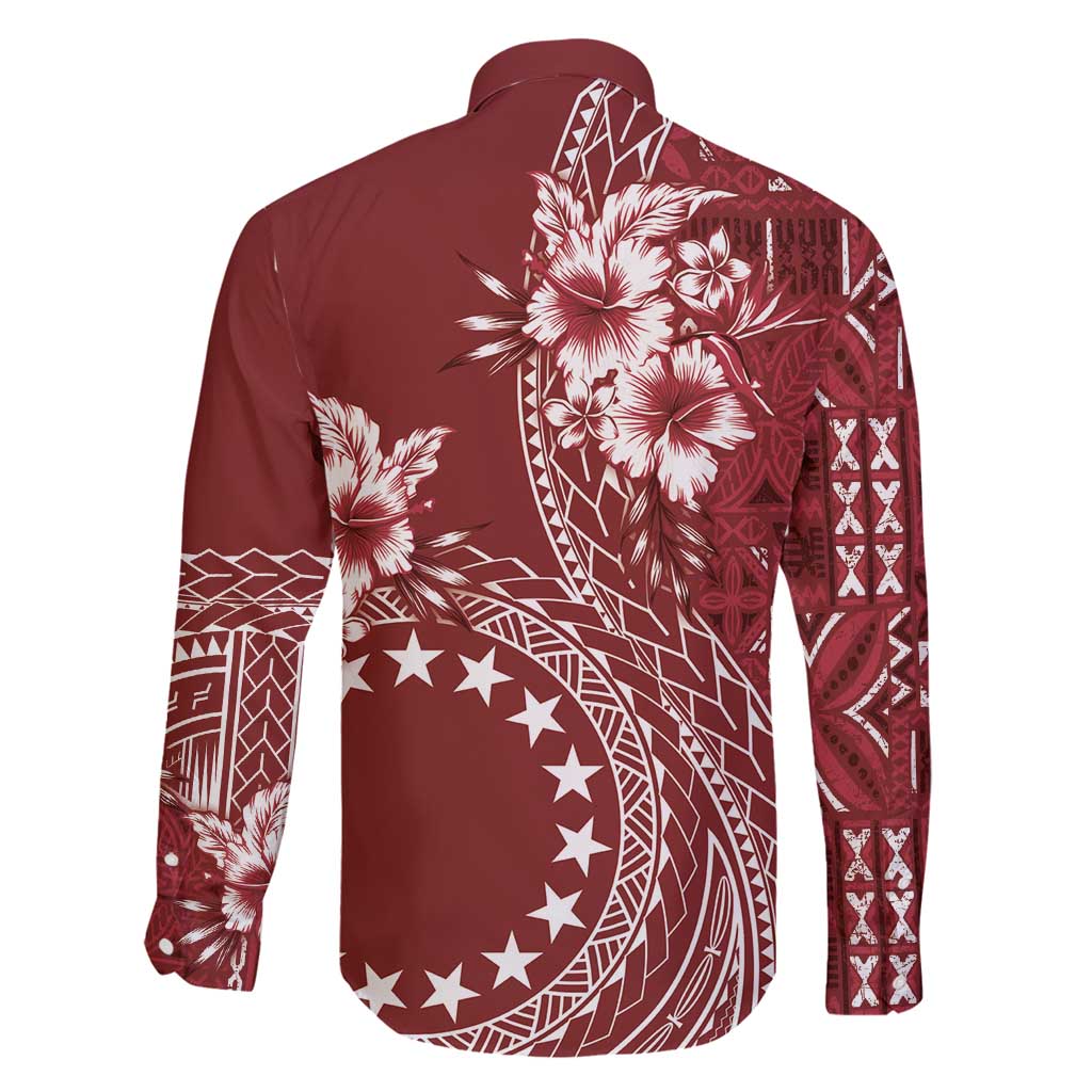 Kia Orana Cook Islands Family Matching Tank Maxi Dress and Hawaiian Shirt Tiare and Stars - Scarlet