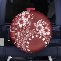 Kia Orana Cook Islands Spare Tire Cover Tiare and Stars - Scarlet LT7 - Polynesian Pride