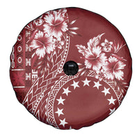 Kia Orana Cook Islands Spare Tire Cover Tiare and Stars - Scarlet LT7 - Polynesian Pride