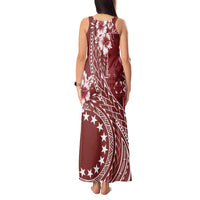 Kia Orana Cook Islands Tank Maxi Dress Tiare and Stars - Scarlet