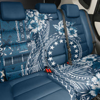 Kia Orana Cook Islands Back Car Seat Cover Tiare and Stars - Navy Blue
