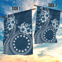 Kia Orana Cook Islands Garden Flag Tiare and Stars - Navy Blue
