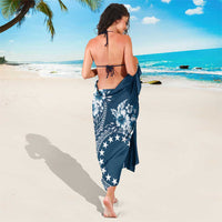 Kia Orana Cook Islands Sarong Tiare and Stars - Navy Blue