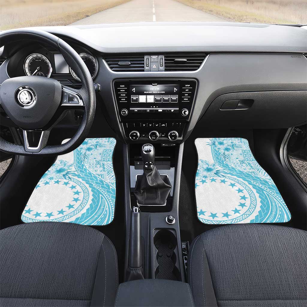 Kia Orana Cook Islands Car Mats Tiare and Stars - Turquoise