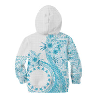 Kia Orana Cook Islands Kid Hoodie Tiare and Stars - Turquoise