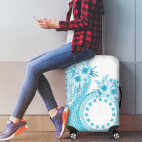 Kia Orana Cook Islands Luggage Cover Tiare and Stars - Turquoise