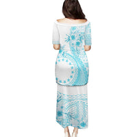 Kia Orana Cook Islands Puletasi Tiare and Stars - Turquoise