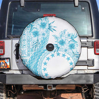 Kia Orana Cook Islands Spare Tire Cover Tiare and Stars - Turquoise LT7 Turquoise - Polynesian Pride