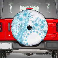 Kia Orana Cook Islands Spare Tire Cover Tiare and Stars - Turquoise LT7 - Polynesian Pride