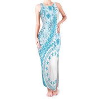 Kia Orana Cook Islands Tank Maxi Dress Tiare and Stars - Turquoise