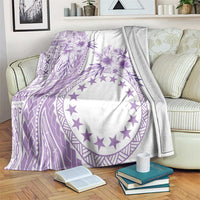 Kia Orana Cook Islands Blanket Tiare and Stars - Lavender