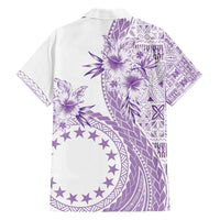 Kia Orana Cook Islands Family Matching Short Sleeve Bodycon Dress and Hawaiian Shirt Tiare and Stars - Lavender