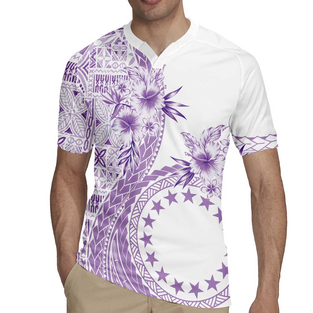 Kia Orana Cook Islands Rugby Jersey Tiare and Stars - Lavender