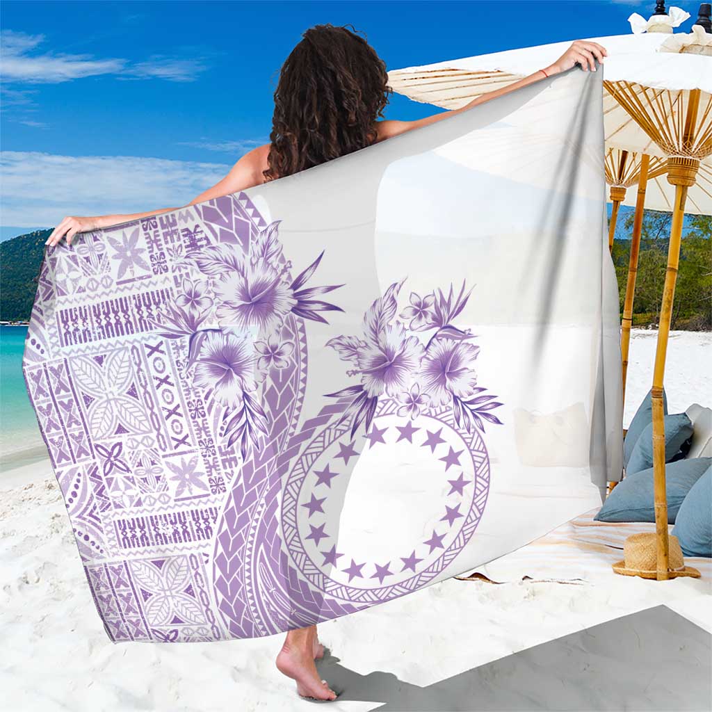 Kia Orana Cook Islands Sarong Tiare and Stars - Lavender