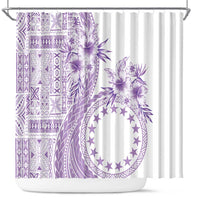 Kia Orana Cook Islands Shower Curtain Tiare and Stars - Lavender