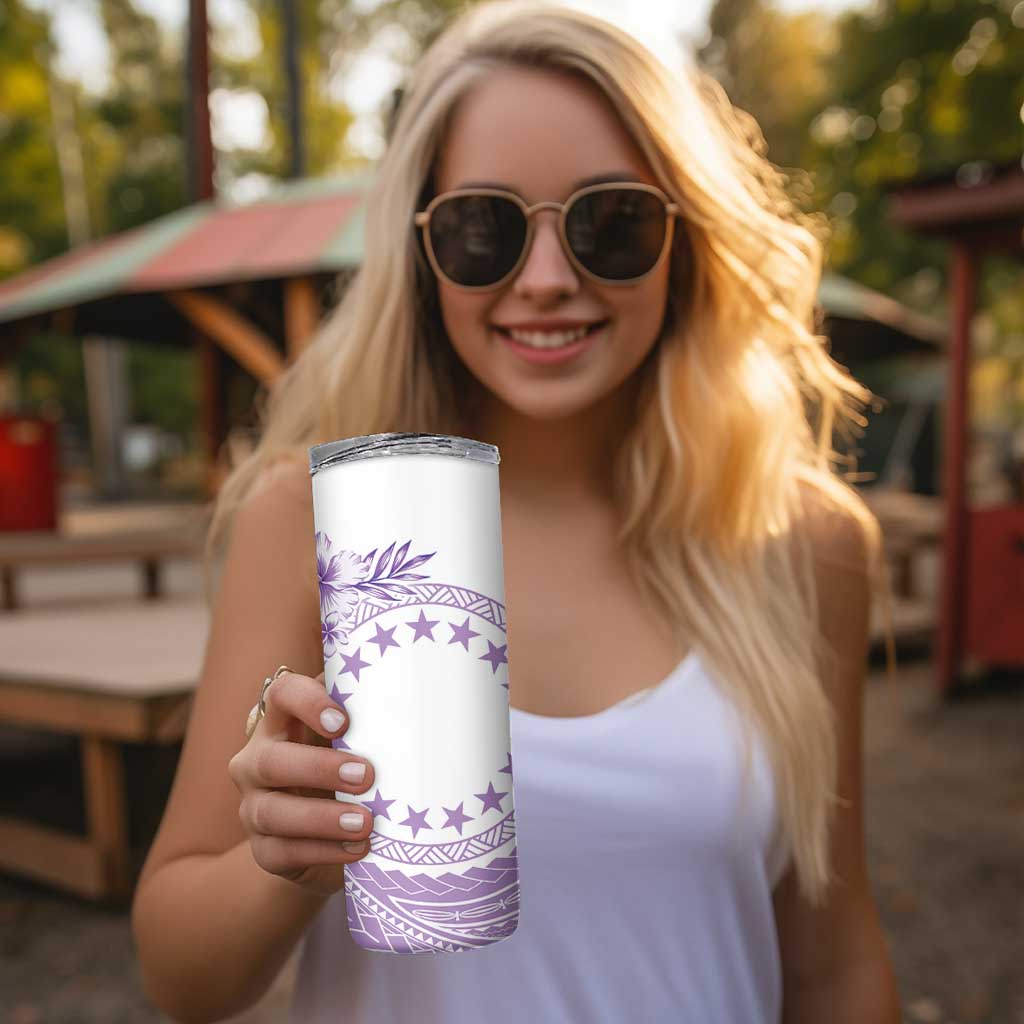 Kia Orana Cook Islands Skinny Tumbler Tiare & Stars - Lavender