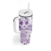 Kia Orana Cook Islands Tumbler With Handle Tiare & Stars - Lavender